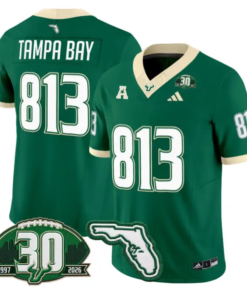 Tampa Bay Jersey #813 South Florida Bulls 30th Patch Limited Stitched by My Store NCAA Football Jerseys