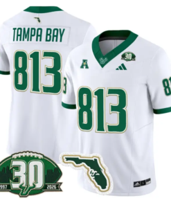 Tampa Bay Jersey #813 South Florida Bulls 30th Patch Limited Stitched by My Store NCAA Football Jerseys