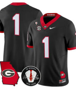 Team Jersey #1 Georgia Bulldogs 2026 Vince Dooley Patch Stitched