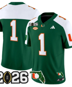 Team Jersey #1 Miami Hurricanes 2026 CFP Final Patch Stitched