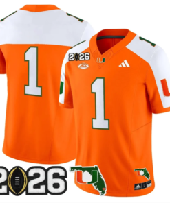 Team Jersey #1 Miami Hurricanes 2026 CFP Final Patch Stitched