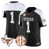 Team Jersey #1 Texas Longhorns 2026 Map and SEC Patch Stitched - Top Design Fan Team Jersey #1 Texas Longhorns 2026 Map and SEC Patch Stitched