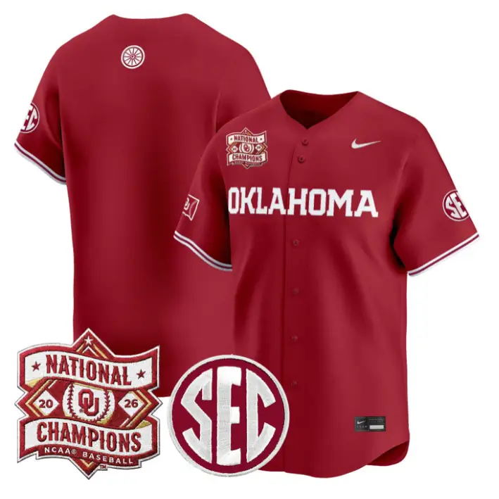 Team Jersey Blank Oklahoma 2026 National Champions Patch Stitched by My Store