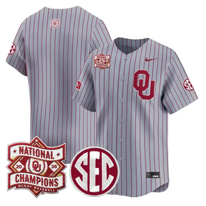 Team Jersey Blank Oklahoma 2026 National Champions Patch Stitched by My Store