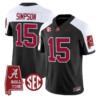 Ty Simpson Jersey #15 Alabama Crimson 2026 SEC Patch Stitched - Top Design Fan Ty Simpson Jersey #15 Alabama Crimson 2026 SEC Patch Stitched
