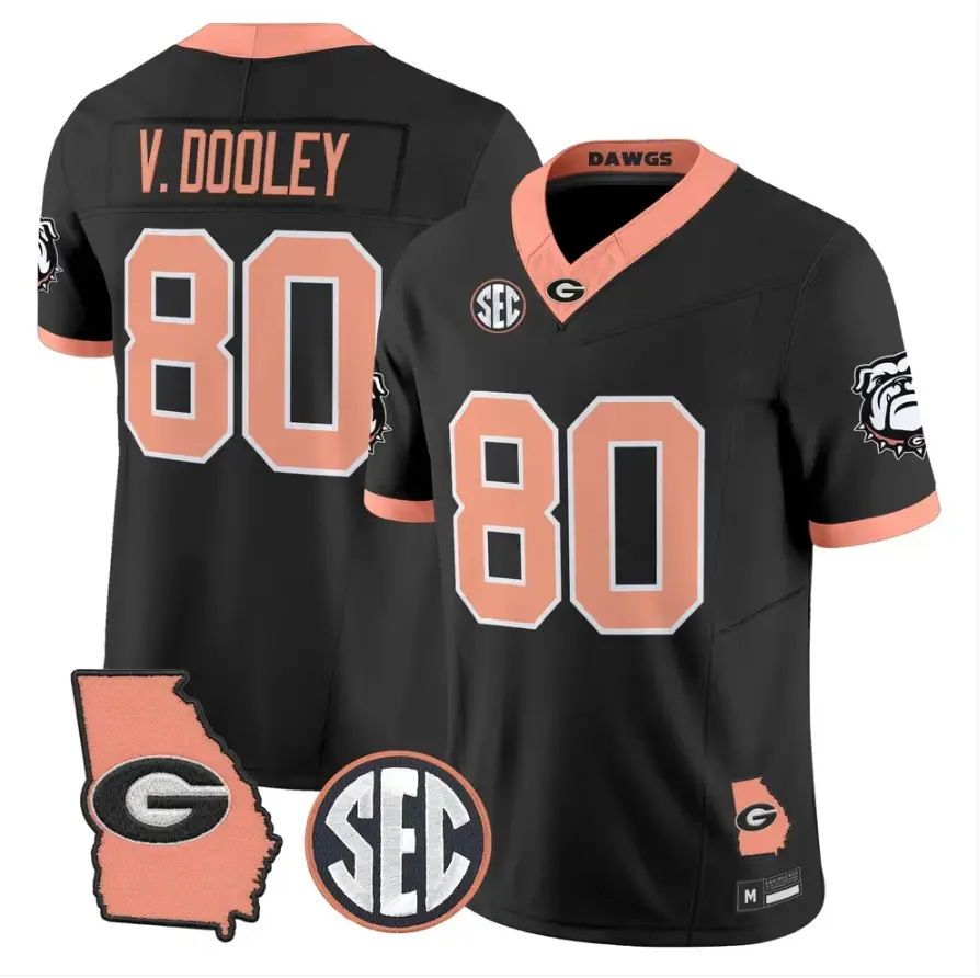 Vince Dooley Jersey #80 Georgia Bulldogs 2026 The Big Peach Stitched by My Store NCAA Football Jerseys
