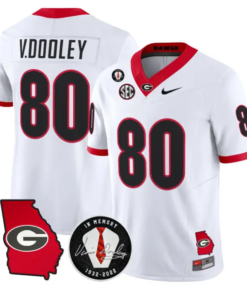 Vince Dooley Jersey #80 Georgia Bulldogs 2026 Vince Dooley Stitched by My Store NCAA Football Jerseys