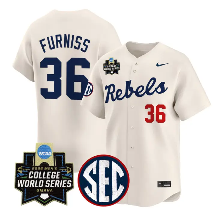 Will Furniss Jersey #36 Ole Miss 2026 World Series Vapor Stitched by My Store