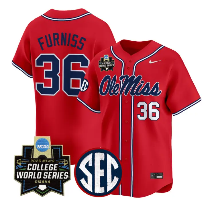 Will Furniss Jersey #36 Ole Miss 2026 World Series Vapor Stitched by My Store