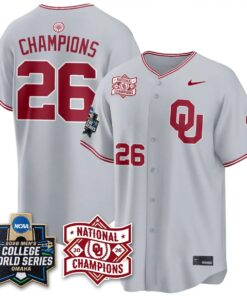 Oklahoma Sooners 2026 NCAA Baseball College World Series Champions Vapor Jersey - Stitched