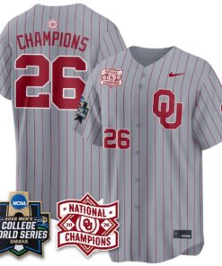 Oklahoma Sooners 2026 NCAA Baseball College World Series Champions Vapor Jersey - Stitched