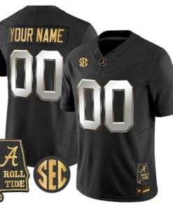 Alabama Crimson Tide 2026 Gold Vapor Limited Custom Jersey - Alabama Map - Stitched