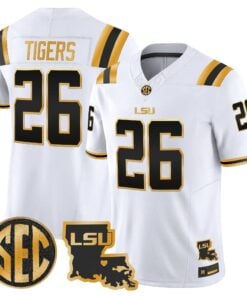 LSU Tigers 2026 Louisiana Patch Gold Vapor Limited Jersey - Stitched