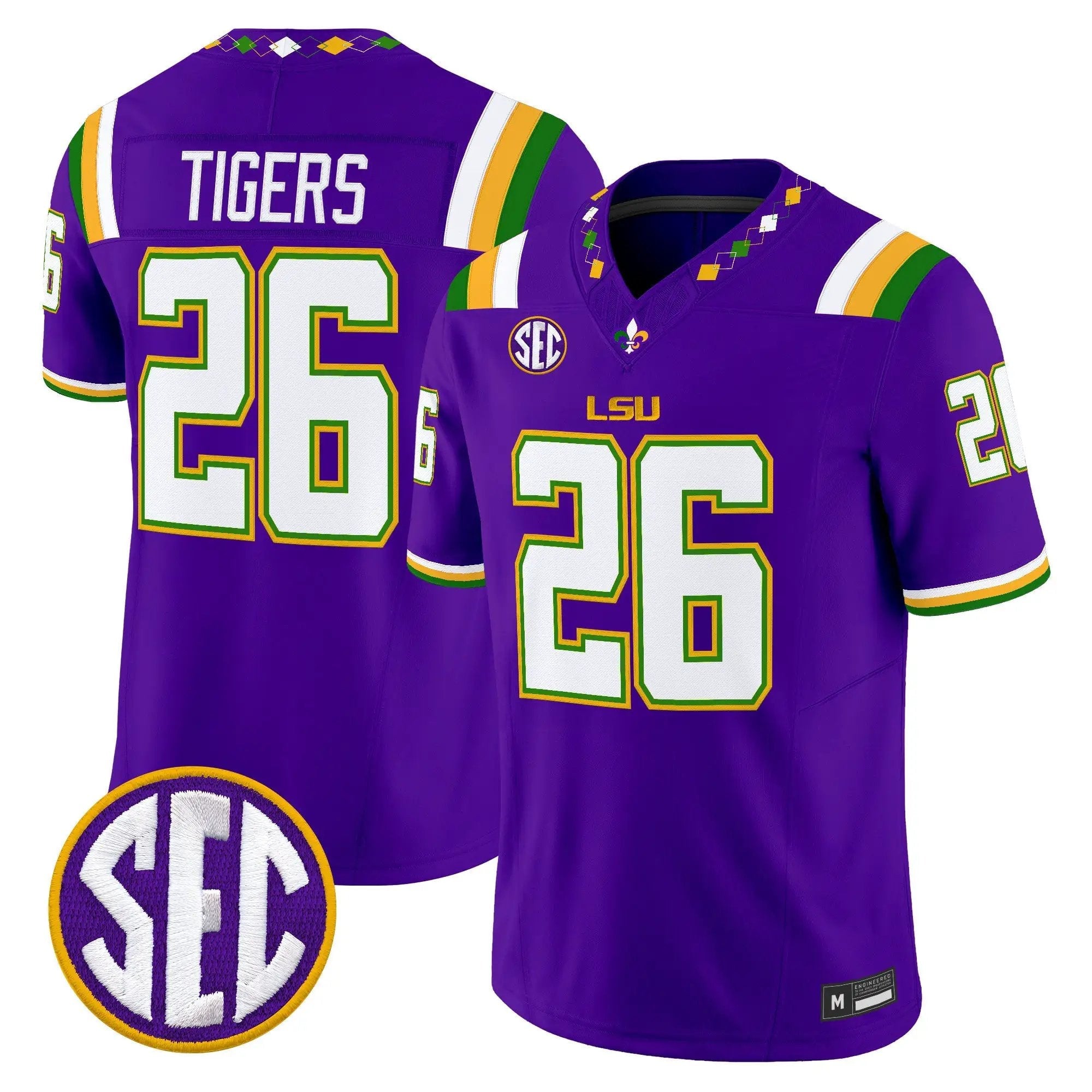 mens-lsu-tigers-2026-mardi-gras-edition-vapor-limited-jersey-all-stitched-18 - Top Design Fan LSU Tigers 2026 "Mardi Gras Edition'' Vapor Limited Jersey - Stitched