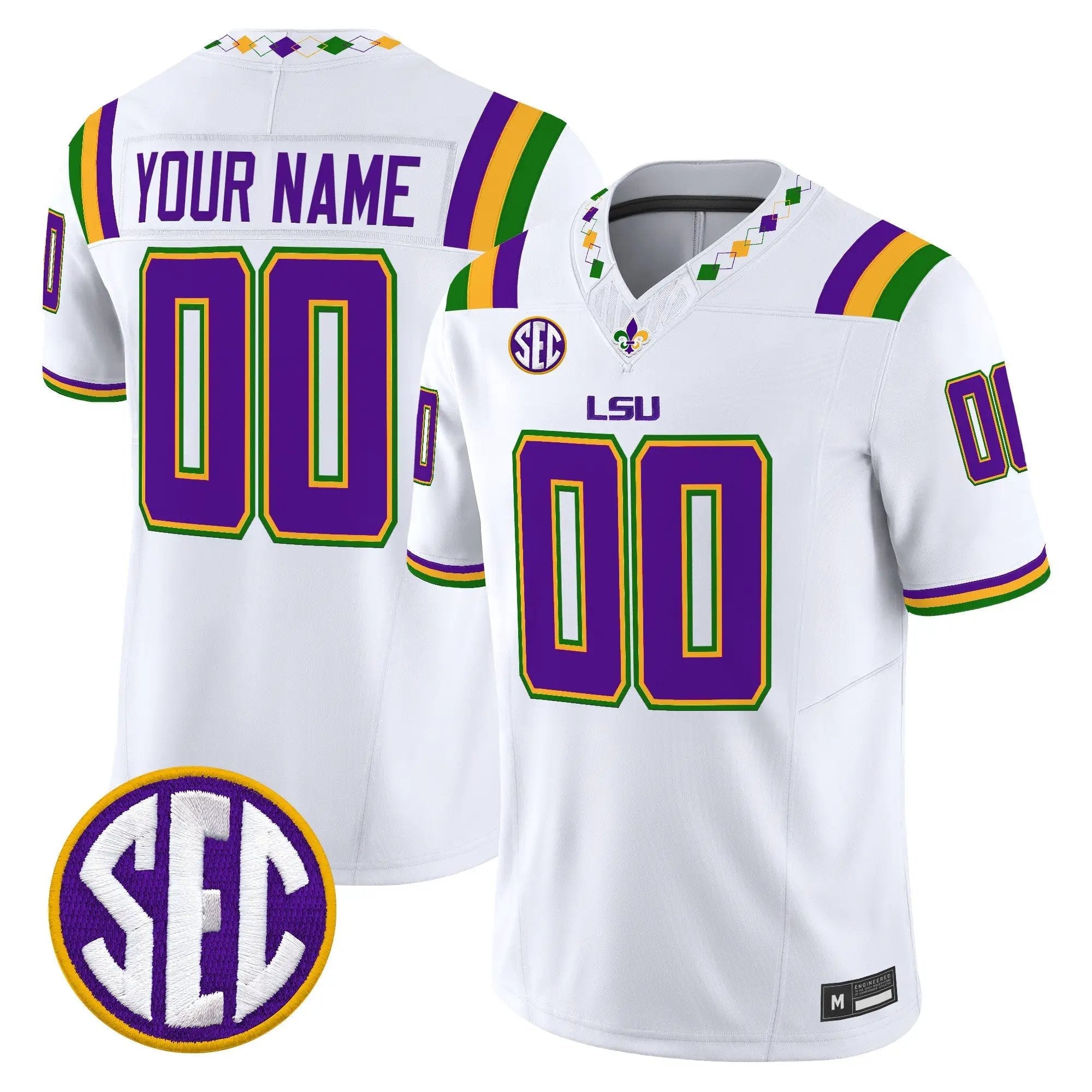 LSU Tigers 2026 "Mardi Gras Edition'' Vapor Limited Custom Jersey - Stitched - Top Design Fan LSU Tigers 2026 "Mardi Gras Edition'' Vapor Limited Custom Jersey - Stitched