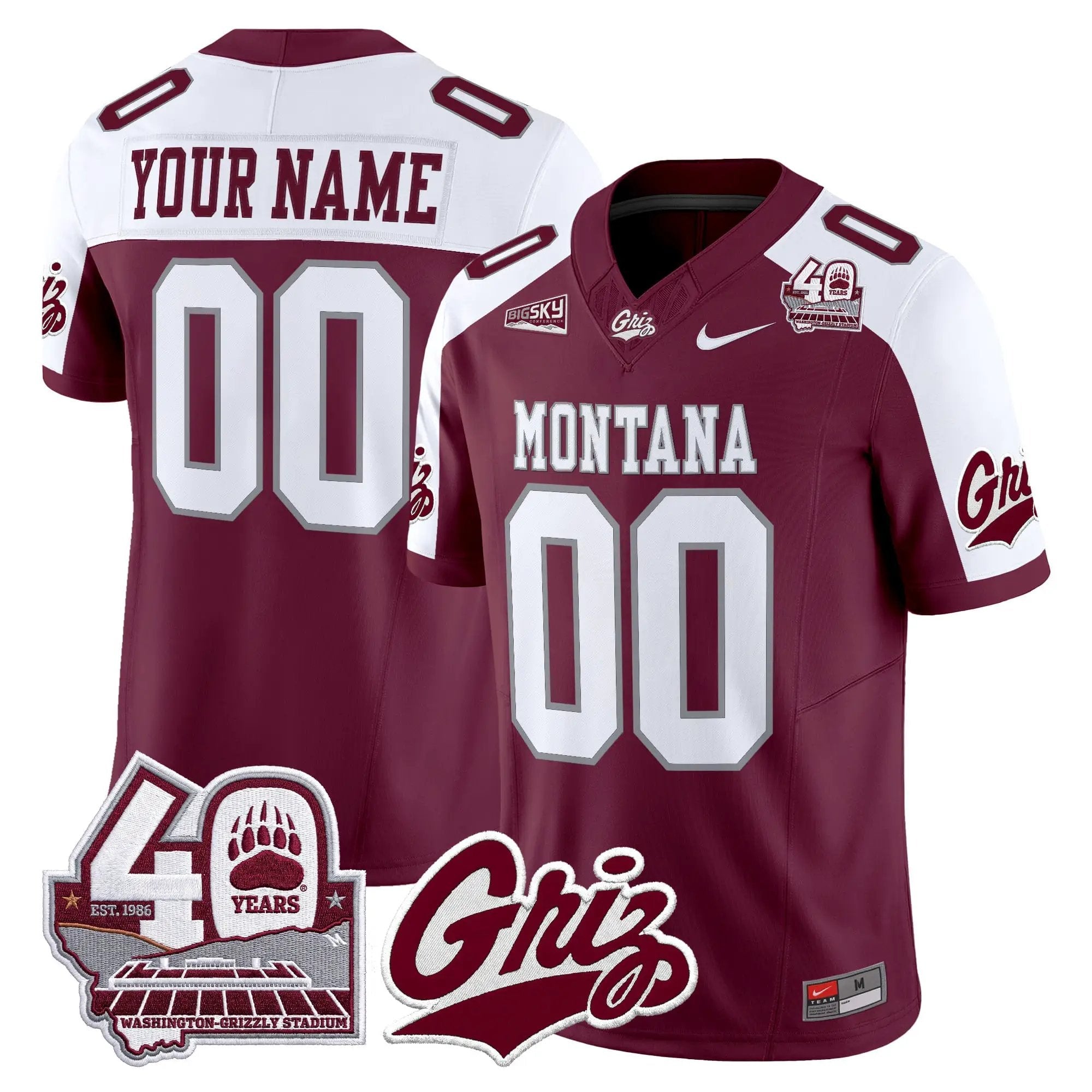 montana-grizzlies-2026-vapor-limited-custom-jersey-40th-anniversary-patch-all-stitched-01 - Top Design Fan Montana Grizzlies 2026 Vapor Limited Custom Jersey - 40th Anniversary Patch - Stitched