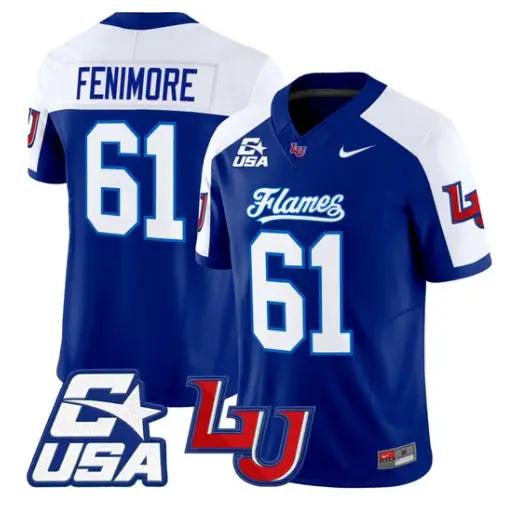 Aaron Fenimore Jersey #61 Liberty Flames 2026 Vapor Limited Stitched - Top Design Fan Aaron Fenimore Jersey #61 Liberty Flames 2026 Vapor Limited Stitched