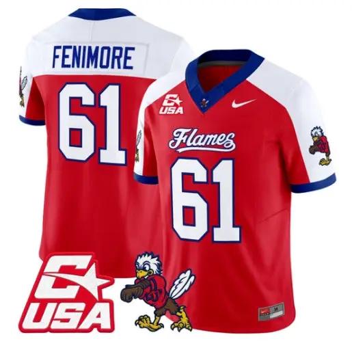 aaron-fenimore-jersey-61-liberty-flames-2026-vapor-limited-stitched-02 - Top Design Fan Aaron Fenimore Jersey #61 Liberty Flames 2026 Vapor Limited Stitched