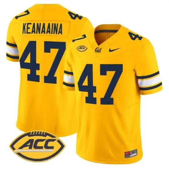 Aidan Keanaaina #47 Golden Bears Jersey 2026 Vapor Limited Stitched by My Store NCAA Football Jerseys