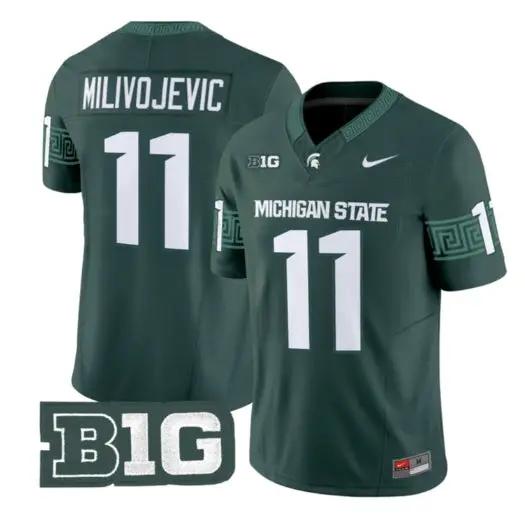 Alessio Milivojevic Jersey #11 Michigan State Spartans 2026 Stitched by My Store NCAA Football Jerseys