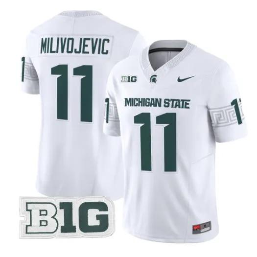 Alessio Milivojevic Jersey #11 Michigan State Spartans 2026 Stitched by My Store NCAA Football Jerseys