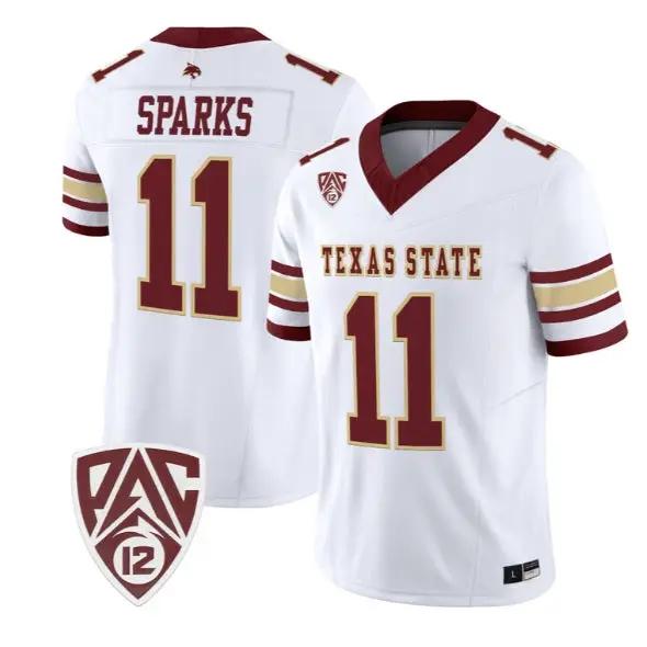 Beau Sparks Jersey #11 Texas State Bobcats 2026 Vapor All Stitched by My Store NCAA Football Jerseys