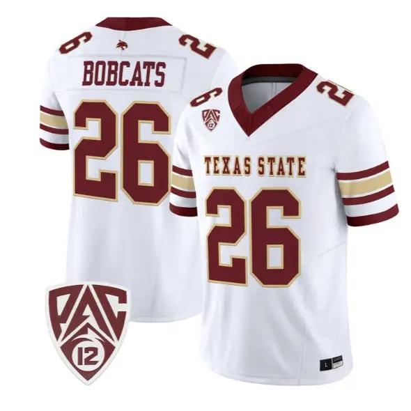 Bobcats Jersey #26 Texas State Bobcats 2026 Vapor Limited Stitched by My Store NCAA Football Jerseys