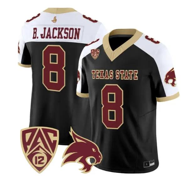 Brad Jackson Jersey #8 Texas State Bobcats 2026 Vapor All Stitched by My Store NCAA Football Jerseys