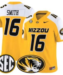 Brad_Smith_16_Missouri_Tigers_Jersey_2026_Vapor_Limited_All_Stitched_Gold_Alter - Top Design Fan Brad Smith #16 Missouri Tigers Jersey 2026 Vapor Limited All Stitched by My Store NCAA Football Jerseys