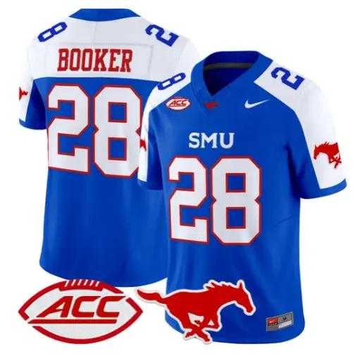 Brandon Booker Jersey #28 SMU Mustangs 2026 Vapor Limited Stitched by My Store NCAA Football Jerseys