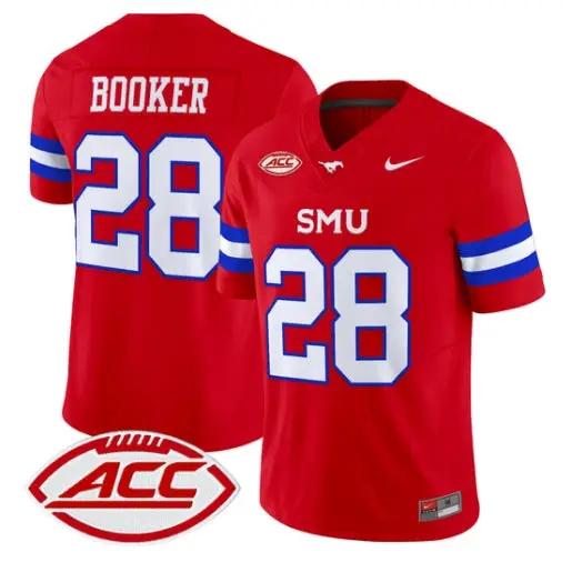 Brandon Booker Jersey #28 SMU Mustangs 2026 Vapor Limited Stitched by My Store NCAA Football Jerseys