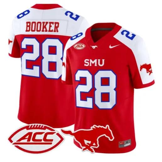 Brandon Booker Jersey #28 SMU Mustangs 2026 Vapor Limited Stitched by My Store NCAA Football Jerseys
