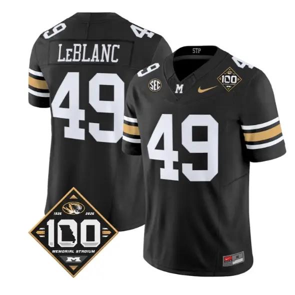 Brett Le Blanc Jersey #49 Missouri Tigers 100th Anniversary 2026 Vapor Stitched by My Store NCAA Football Jerseys