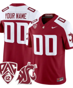 Custom Washington State Cougars Jersey Name, Number 2026 Vapor Stitched by My Store NCAA Football Jerseys