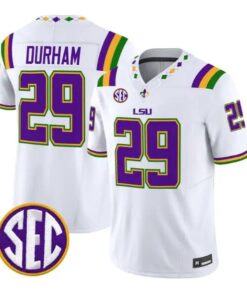 Caden Durham #29 LSU Tigers Jersey 2026 Mardi Gras Edition All Stitched by My Store NCAA Football Jerseys