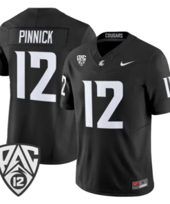 Caden Pinnick Jersey #12 Washington State Cougars 2026 Vapor Stitched by My Store NCAA Football Jerseys