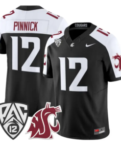 Caden Pinnick Jersey #12 Washington State Cougars 2026 Vapor Stitched by My Store NCAA Football Jerseys