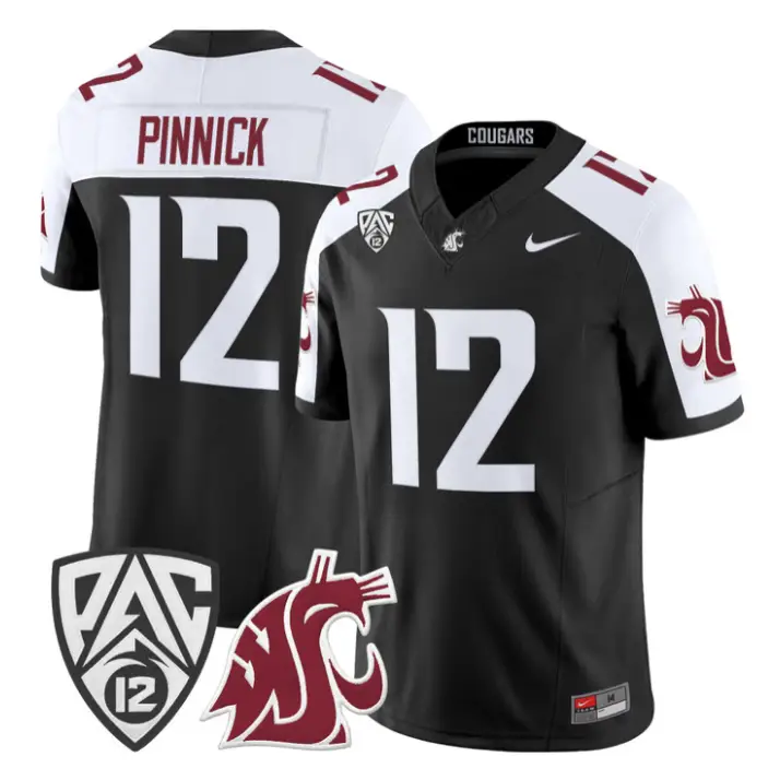 Caden Pinnick Jersey #12 Washington State Cougars 2026 Vapor Stitched by My Store NCAA Football Jerseys