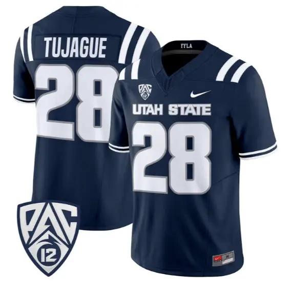 Carson Tujague Jersey #28 Utah State Aggies 2026 Limited All Stitched by My Store NCAA Football Jerseys