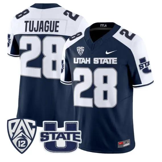 Carson Tujague Jersey #28 Utah State Aggies 2026 Limited All Stitched by My Store NCAA Football Jerseys