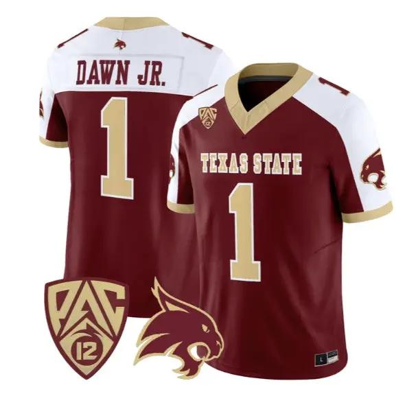 Chris Dawn Jr Jersey #1 Texas State Bobcats 2026 Vapor All Stitched by My Store NCAA Football Jerseys