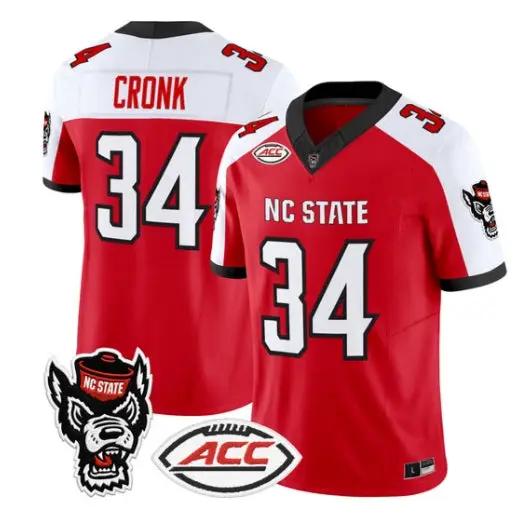 Colby Cronk Jersey #34 NC State Wolfpack 2026 Vapor Limited Stitched by My Store NCAA Football Jerseys