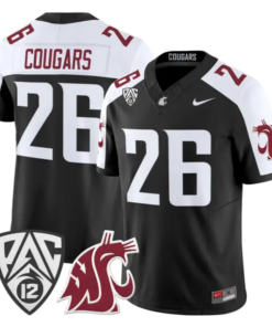 Cougars Jersey #26 Washington State Cougars 2026 Vapor Stitched Black Alter by My Store NCAA Football Jerseys