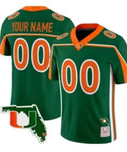 Custom Miami Hurricanes Jersey Name, Number 2026 Vapor Limited Stitched Green by My Store NCAA Football Jerseys