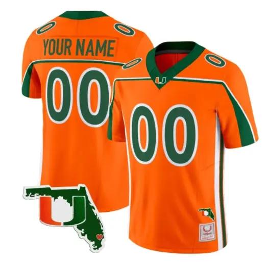 Custom Miami Hurricanes Jersey Name, Number 2026 Vapor Limited Stitched Orange by My Store NCAA Football Jerseys