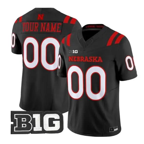 Custom Nebraska Cornhuskers Jersey 2026 Alternate All-black Limited All Stitched by My Store NCAA Football Jerseys