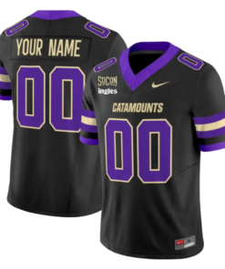 Custom Western Carolina Catamounts Jersey 2026 Name and Number Black Stitched by My Store NCAA Football Jerseys