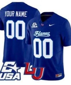 Custom Liberty Flames Jersey Name, Number 2026 Vapor Limited Stitched by My Store NCAA Football Jerseys
