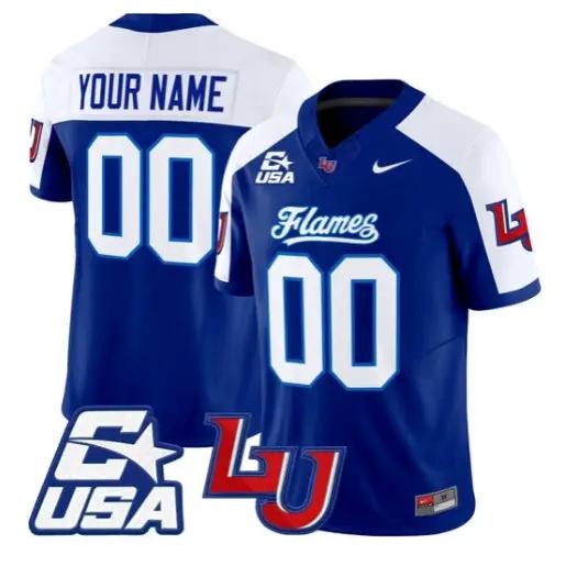 Custom Liberty Flames Jersey Name, Number 2026 Vapor Limited Stitched by My Store NCAA Football Jerseys