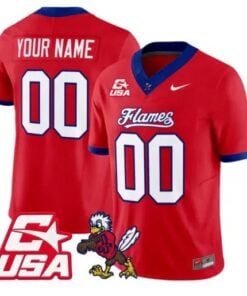 Custom Liberty Flames Jersey Name, Number 2026 Vapor Limited Stitched by My Store NCAA Football Jerseys